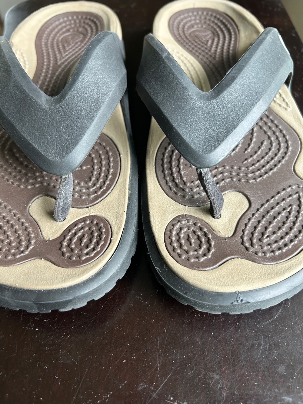 Crocs gray flipflop style sandal size 8